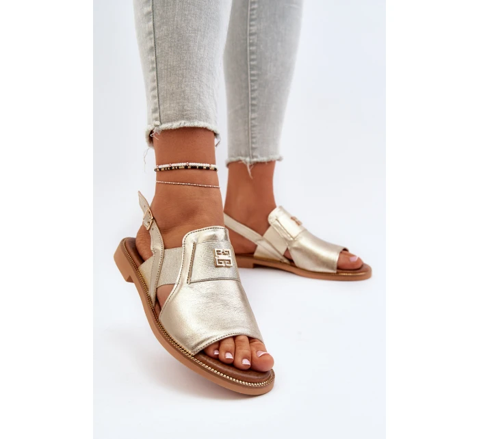 Zazoo 40385 Dámské Kožené Sandály Zlaté