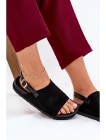 Dámské Sandály Z Eko Semiše Na Platformě Černé Migola Dámské Sandály Z Eko Semiše Na Platformě Černé Migola