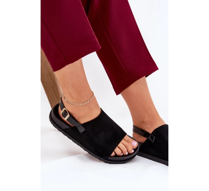 Dámské Sandály Z Eko Semiše Na Platformě Černé Migola Dámské Sandály Z Eko Semiše Na Platformě Černé Migola