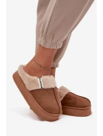 Dámské pantofle s kožíškem Hnědé model 21714470 - Boto