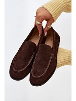 Dámské mokasiny z pravé semišové kůže Big Star TT274208 Čokoládové Dámské mokasiny z pravé semišové kůže Big Star TT274208 Čokoládové