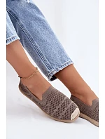 Dámské Otevřené Espadrilky Textilní Khaki Candessa