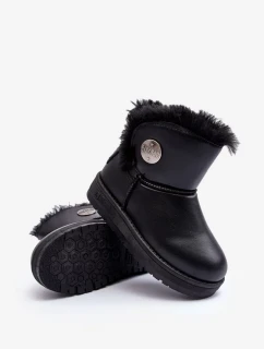 Dětské sněhule s kožešinovou podšívkou Black Big Star