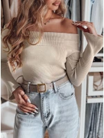 Dámská halenka s odhalenými rameny SHOWIT béžová FashionStreet MY2428