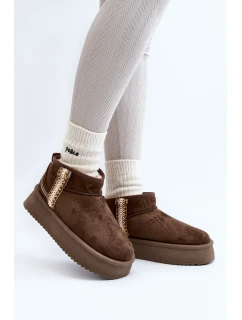 Sněhule na platformě se vzorem tmavě zelené model 21645946 - Boto