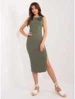 Sukienka DHJ SK model 19760124 khaki - FPrice Sukienka DHJ SK model 19760124 khaki - FPrice