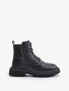 Zateplené Kotníkové Boty Workery Dámské Big Star Černé