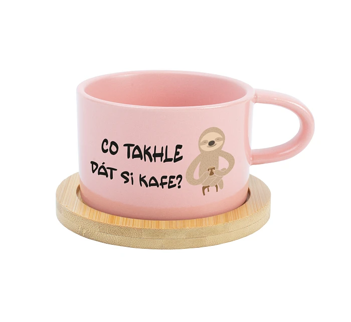 CO TAKHLE DÁT SI KAFE? - růžový hrníček makronka 200 ml CO TAKHLE DÁT SI KAFE? - růžový hrníček makronka 200 ml