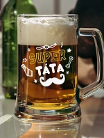 SUPER TÁTA - pivní sklenice 0,5 l