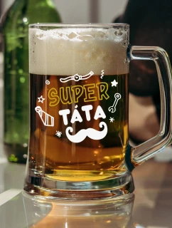 SUPER TÁTA - pivní sklenice 0,5 l