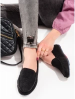 Komfortní mokasíny dámské černé bez podpatku Komfortní mokasíny dámské černé bez podpatku