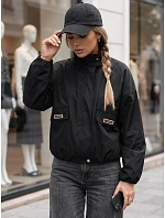 Dámská přechodová bunda typu bomber s stojáčkem, černá, FashionStreet TY6023 Dámská přechodová bunda typu bomber s stojáčkem, černá, FashionStreet TY6023
