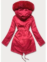 PARKA DAMSKA Z FUTERKIEM CZERWONA model 21244439 - J.STYLE