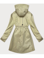 Tenký béžový dámský kabát s ohrnutými rukávy Glakate (LU98019#)