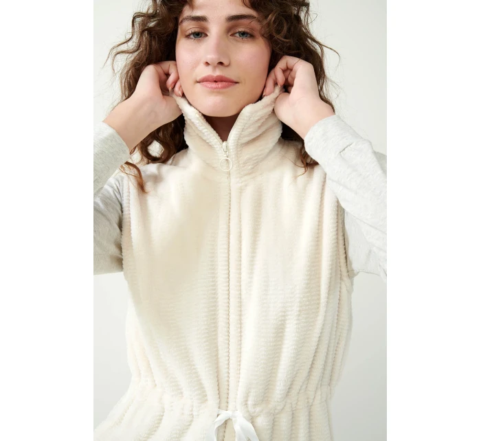 Béžová fleecová vesta model 20517342 - Vamp Béžová fleecová vesta model 20517342 - Vamp