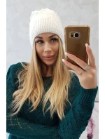 Fleecová čepice Anna model 18750149 bílá - K-Fashion Fleecová čepice Anna model 18750149 bílá - K-Fashion