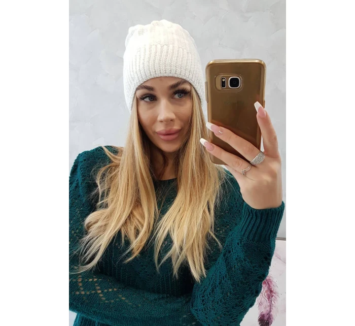 Fleecová čepice Anna model 18750149 bílá - K-Fashion Fleecová čepice Anna model 18750149 bílá - K-Fashion