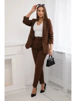 Elegantní souprava saka a kalhot mocca