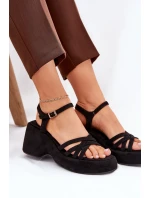 Sandály Na Platformě A Klínu Z Eko Semiše Černé model 21687601 - Boto Sandály Na Platformě A Klínu Z Eko Semiše Černé model 21687601 - Boto