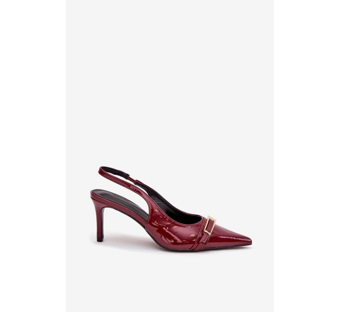 Lodičky Na Jehlovém Podpatku Se Zlatou Bordové model 21704634 - Boto