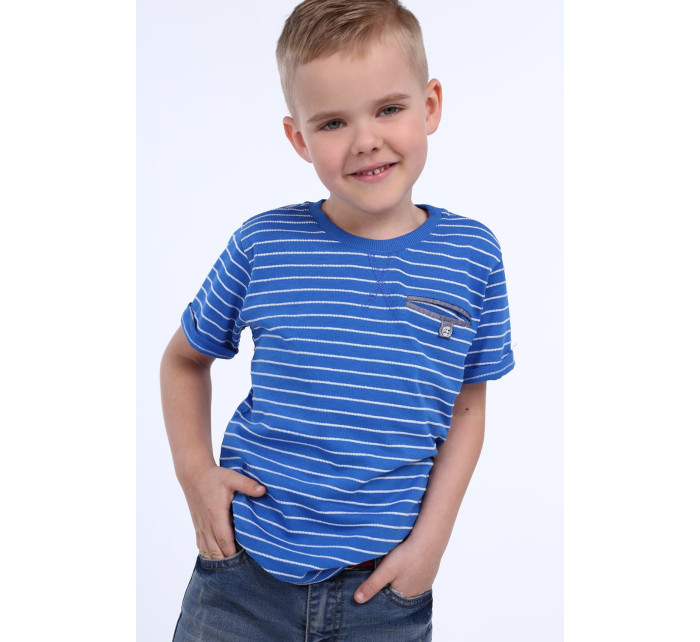 Chlapecké chrpově modré pruhované tričko