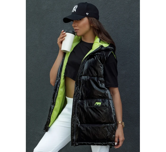 Dámská prošívaná dlouhá vesta MAYLO černá FashionStreet TY4521