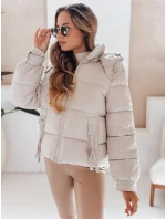 Dámská prošívaná bunda s kapucí béžová FashionStreet TY5066