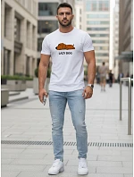 Pánské bílé tričko s potiskem FashionStreet NX5092R Pánské bílé tričko s potiskem FashionStreet NX5092R