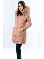 DŁUGA PIKOWANA KURTKA DAMSKA ZIMOWA RÓŻ model 21241982 - Libland