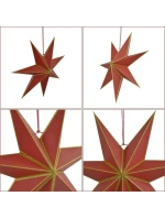 FSC závěsný papír DECORATIVE STAR 18x60CM RED 7 odstínů MICA