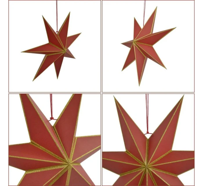 FSC závěsný papír DECORATIVE STAR 18x60CM RED 7 odstínů MICA