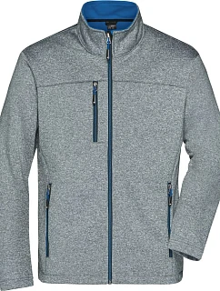 Daiber JN 1148 Pánská 2-vrstvá melanžová softshell bunda 02.1148 dark melange/royal