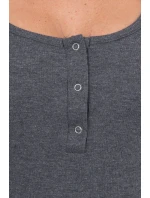 Šaty s knoflíkovým výstřihem v grafitové barvě