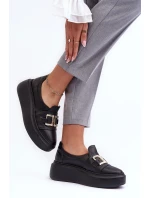 Kožené dámské polobotky na platformě černé Lewski model 21636284 - Boto