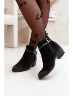 Zazoo 2326 Sametové Dámské Nazouvací Botky Černé
