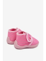 Dětské pantofle na suchý zip s pruhy růžové model 21793863 - Boto Dětské pantofle na suchý zip s pruhy růžové model 21793863 - Boto
