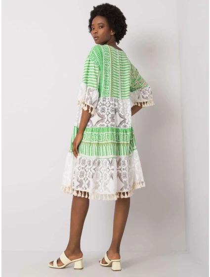 Šaty DHJ SK 13567.41P bílá zelená