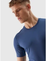 Pánské sportovní tričko slim z recyklovaných materiálů 4F - denim Pánské sportovní tričko slim z recyklovaných materiálů 4F - denim