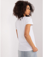 Bílé dámské tričko s BASIC FEEL GOOD výšivkou