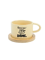 DÁME KAFE? DÁME. - žlutý hrníček makronka 200 ml DÁME KAFE? DÁME. - žlutý hrníček makronka 200 ml