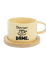 DÁME KAFE? DÁME. - žlutý hrníček makronka 200 ml