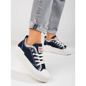 Komfortní dámské Granatowy  tenisky bez podpatku