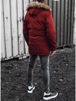 Pánská zimní bunda s kapucí bordó FashionStreet TX4275