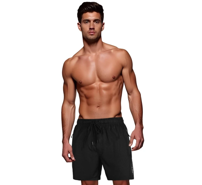 Pánské černé šortky FashionStreet SX2539 Pánské černé šortky FashionStreet SX2539