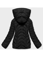 Černo-šedá krátká oboustranná dámská zimní bunda (2M-21507) Černo-šedá krátká oboustranná dámská zimní bunda (2M-21507)