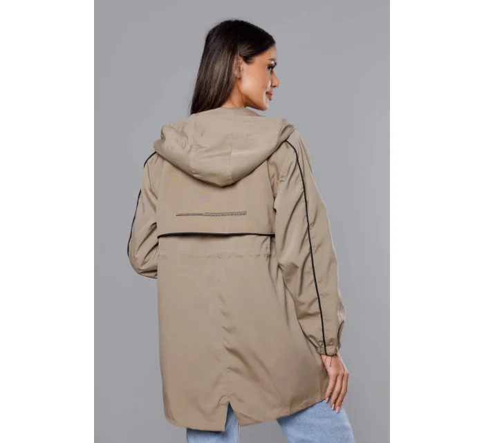 Tenká béžová dámská bunda s podšívkou model 18019160 - S'WEST Tenká béžová dámská bunda s podšívkou model 18019160 - S'WEST
