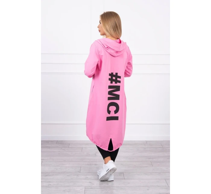 Světle růžová bunda s potiskem