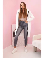 Dámská zateplená mikina s kapucí a zipem ecru