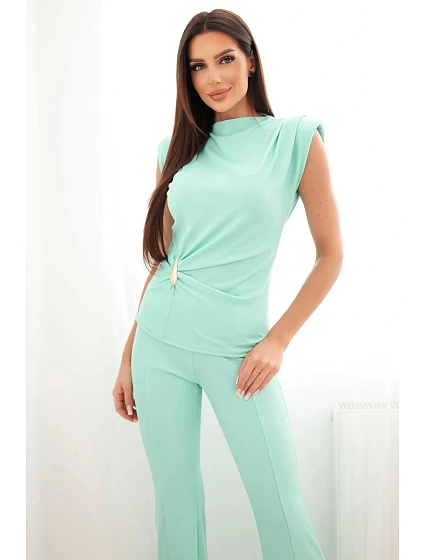 Dámský komplet s halenkou a širokými kalhotami model 22084835 - K-Fashion