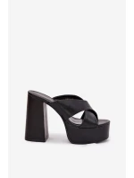 Dámské Pantofle Na Platformě A Podpatku Černé model 21688165 - Boto Dámské Pantofle Na Platformě A Podpatku Černé model 21688165 - Boto